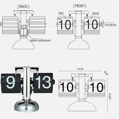 Flipping table clock